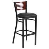 Flash Furniture XU-DG-6H1B-MAH-BAR-BLKV-GG Commercial Bar Stool w/ Mahogany Wood Back & Black Vinyl Seat, Black