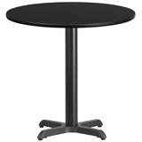 Flash Furniture XU-RD-30-BLKTB-T2222-GG 30" Round Dining Height Table w/ Black Laminate Top - Cast Iron Base