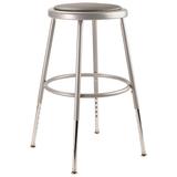National Public Seating 6418H Round Backless Stool w/ Gray Vinyl Padded Seat, Gray