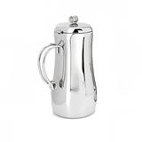 Eastern Tabletop 7230 64 oz Ballerina Coffee/Tea Pot w/ Hinged Lid, Stainless Steel, Silver Teapot Tea Infuser & Tea Press