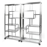Eastern Tabletop AC1760 Mobile Buffet Display Tower w/ (7) Shelves - 71"L x 14"W x 73"H, Stainless Steel, Silver
