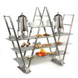 Eastern Tabletop AC1770 Mobile Buffet Display Tower w/ (5) Shelves - 85"L x 19"W x 68"H, Stainless Steel, Silver