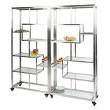 Eastern Tabletop ST1760 Mobile Buffet Display Tower w/ (7) Shelves - 71"L x 14"W x 73"H, Stainless Steel, Silver