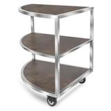 Eastern Tabletop ST5965RS 3 Level Corner Mobile Buffet Table - 31 1/2" x 44 1/2" x 33"H, Stainless Steel, Silver