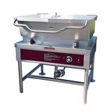 Crown Steam ELTS-40 40 gal. Tilt Skillet - Open Base, Polished Pan, Strainer, 208v/3ph, Stainless Steel