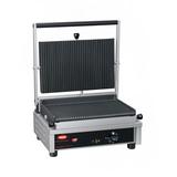 Hatco MCG14G Single Commercial Panini Press w/ Cast Iron Grooved Plates, 208v/1ph, Stainless Steel