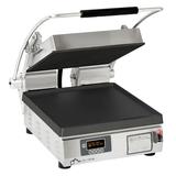 Star PST14IE Single Commercial Panini Press w/ Cast Iron Smooth Plates, 240v/1ph, Smooth Cast Iron Plates, Electronic Timer, Stainless Steel