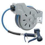 T&S B-7212-05 Hose Reel , Open, Epoxy Coated Steel, 15 ft Hose, ABS Drum, Water Gun, Gray