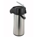 Winco AP-835 3 Liter Lever Action Airpot, Glass Liner, Silver