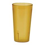 Winco PTP-20A 20 oz Amber Pebbled Plastic Tumbler, Yellow