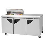 Turbo Air TST-72SD-10S-N-CL 72 5/8" Sandwich/Salad Prep Table w/ Refrigerated Base, 115v, 3 Sections, Stainless Steel