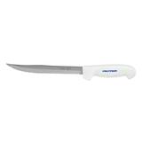 Dexter Russell SG142-8TE-PCP 8" Slicer w/ Soft White Rubber Handle, Carbon Steel, 8" Blade w/ Serrated Edge