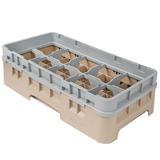 Cambro 10HC414184 Camrack Cup Rack with Extender - 10 Compartment, Half-Size, Beige