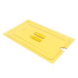 Cambro 10HPCHN150 H-Pan Hot Food Cover - Full-Size, Notched, Handle, Amber, Yellow