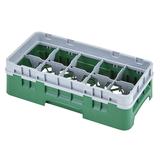 Cambro 10HS318119 Camrack Glass Rack with Extender - 10 Compartments, Sherwood Green, Sherwood Green Base Compartment Glass Rack