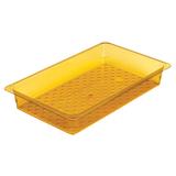 Cambro 13CLRHP150 H-Pan Colander - Full Size, 3"D, Amber, High Heat, Yellow