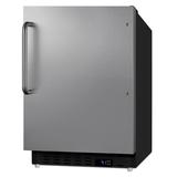 Summit ALR47BSSTB 19 3/4"W Undercounter Refrigerator w/ (1) Section & (1) Solid Door - Stainless Steel, 115v, Silver