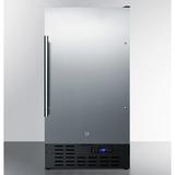Summit FF1843BCSS 17 3/4" W Undercounter Refrigerator w/ (1) Section & (1) Door, 115v, Silver