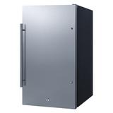 Summit FF195 19"W Undercounter Refrigerator w/ (1) Section & (1) Solid Door - Stainless Steel, 115v, Silver