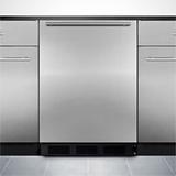 Summit FF7BKBISSHH 23 5/8"W Undercounter Refrigerator w/ (1) Section & (1) Solid Door - Stainless Steel, 115v, Silver