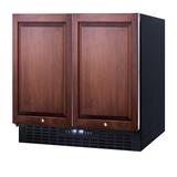 Summit FFRF36IF 5.8 cu ft Undercounter Refrigerator & Freezer w/ (2) Solid Doors - Panel Ready, 115v, Black