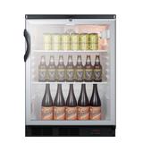 Summit SCR600BGLBIDTPUB 24" One Section Undercounter Commercial Wine Cooler w/ (1) Zone - Black/Stainless, 115v