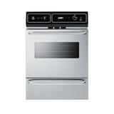 Summit TTM7212BKW 24"W Gas Wall Oven w/ Window - Black/Stainless, Convertible, Silver, Gas Type: Convertible