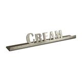 Service Ideas 1C-BF-CREAM-SIGN "Cream" Table Tent Sign - 6 1/2"W x 1"H, Brushed Stainless Steel, Silver