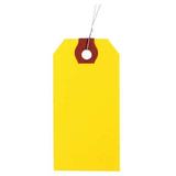 ZORO SELECT 4WKX5 2-3/8" x 4-3/4" Yellow Paper Wire Tag, Includes 12" Wire,