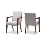 Baxton Studio Accent Chairs Greyish - Beige & Brown Andrea Armchair - Set of Two