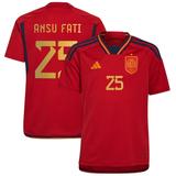 Youth adidas Ansu Fati Red Spain National Team 2022/23 Home Replica Jersey