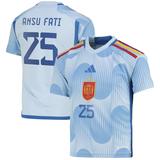 Youth adidas Ansu Fati Blue Spain National Team 2022/23 Away Replica Jersey