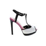 Signature Heels: White Solid Shoes - Women's Size 6 - Peep Toe