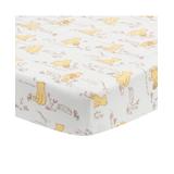 Lambs & Ivy Disney Baby Storytime Pooh 100% Cotton Fitted Crib Sheet - White