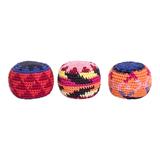 Unity Feelings,'Set of 3 Colorful Geometric Knit Cotton Hacky Sacks'