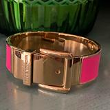 Michael Kors Jewelry | Michael Kors Hot Pink & Gold Buckle Bangle | Color: Gold/Pink | Size: 2.5 Inner