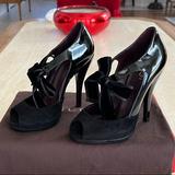 Gucci Shoes | Gucci Authentic Mary Jane Peep Toe High Heels Shoes, Black, Size 36b 6b | Color: Black | Size: 6