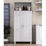 Furniture of America Cabinets White - White Oak Parratto Transitional Pantry Cabinet