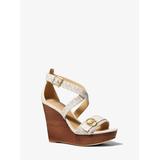 Carmen Logo And Faux Leather Wedge Sandal