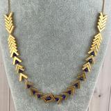 Madewell Jewelry | Madewell Yellow Gold Tone Lapis Arrow Stack Necklace | Color: Blue/Gold | Size: Os