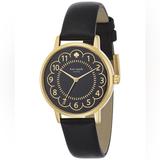 Kate Spade Accessories | Bnwot Kate Spade Metro Black And Gold Scalloped Saffiano Leather Watch | Color: Black/Gold | Size: Os