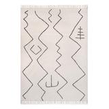 nuLOOM Indoor Rugs Ivory - Ivory Abstract Wool-Blend Tassel-Accent Rug