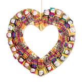 United by Love,'Handcrafted Heart-Shaped Cotton Worry Doll Wreath'