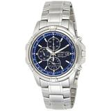 Seiko Solar Chronograph Men's Watch Stainless Steel Blue Dial Ssc141