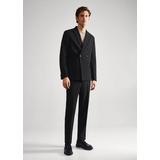 MANGO MAN - Slim fit double-breasted suit blazer black - 40 - Men