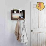 Millwood Pines Solid Wood Wall Mounted Bathroom Shelves Solid Wood in Brown, Size 11.8 H in | Wayfair 77A86DFA99F24EEBB4C5E902E2678A3F