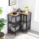 17 Stories 2 - Door L-shaped Corner Accent Cabinet Wood/Metal in Gray, Size 29.4 H x 27.5 W x 23.6 D in | Wayfair 87324C9D345F4E62AF74222F4CCCB60B