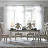 Rosdorf Park Herries Counter Height Extendable Dining Set Wood/Upholstered Chairs in Brown/White | Wayfair 35BC45B864A542A8B5DD9038FC556542