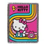 "The Northwest Group Hello Kitty Let's Chat 46'' x 60'' Woven Tapestry Throw Blanket"