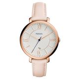 Women's Fossil Jacqueline Leather Strap Watch, Blush Pink
